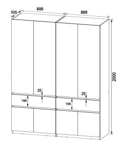 Шкаф с зеркалом "Брайт" 1600 x 520х2000 h . Нимфея альба 2