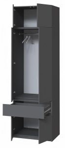 Шафа з антресоллю та дзеркалом "Брайт" 800х520х2400 h . Атрацит 2