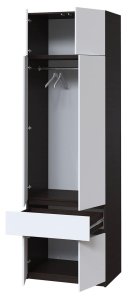 Шкаф с антресолью и зеркалом "Брайт" 800х520х2400 h . Венге магия / белый 2