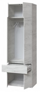 Шафа з антресоллю та дзеркалом "Брайт" 800х520х2400 h . Дуб крафт білий 2