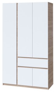 Шафа з полицями для документів "Брайт" 1221х520х2000 h . Дуб сонома / Білий (лівосторонній) 2