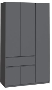 Шкаф с полками для документов "Брайт" 1221х520х2000 h . Антрацит (правосторонний) 2