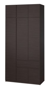 Шкаф с антресолью и полками "Брайт" 1221х520х2400 h . Венге магия (левосторонний) 1