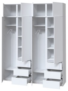 Шафа з дзеркалом "Брайт" 2000х520х2400 h . Білий (Телескопічні напрямні) 2