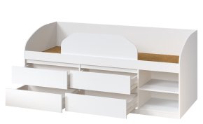 Ліжко "Брайт" з дитячим обмежувачем та ящиками 835x2032x840 мм. . Німфея альба (лівостороння) 2