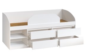 Ліжко "Брайт" з дитячим обмежувачем та ящиками 835x2032x840 мм. . Німфея альба (правостороння) 1