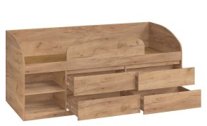 Ліжко "Брайт" з дитячим обмежувачем та ящиками 835x2032x840 . Дуб крафт золотий (правостороння) 1