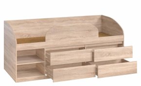 Кровать "Брайт" с детским ограничителем и ящиками 835x2032x840 . Дуб сонома (правосторонняя) 2