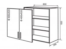 Навесной Шкаф №48 (800x920 витрина) MoDa