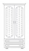 Шкаф для посуды ШКХ-101 Оля МДФ тюльпан