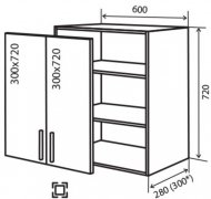 Навесной Шкаф №6 (600x720) Кредо