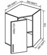 Навесной Шкаф №14 (600x720) угол Кредо