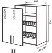 Навесной Шкаф №47 (600x920) сушка Кредо
