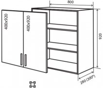 Навесной Шкаф №48 (800x920) Кредо