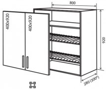 Навесной Шкаф №49 (800x920) сушка Кредо