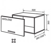 Навесной Шкаф №10 (600x360) окап M. Gloss