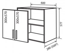 Навесной Шкаф №53 (600x577) M. Gloss