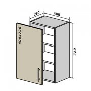 Навесной Шкаф №3 витрина (400x720) Парма