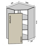 Навесной Шкаф №54 угол (580x920) Парма