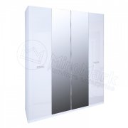 Белла Шкаф 4Д с зеркалом | Глянец белый