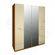 Белла Шкаф 4Д с зеркалом | Глянец ваниль-Вишня Бюзум