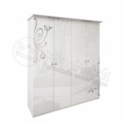 Богема Шкаф 4Д без зеркала | Глянец белый