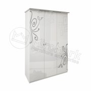 Богема Шкаф 3Д без зеркала | Глянец белый