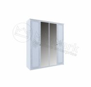 Луиза Шкаф 4Д с зеркалом | Глянец белый