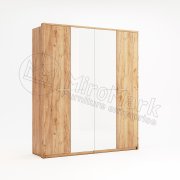 Ники Шкаф 4Д без зеркала | Дуб Крафт - Глянец Белый