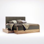 Рамона Кровать 1,8х2,0 (каркас) с ящиками | Дуб Крафт - Мат Лава