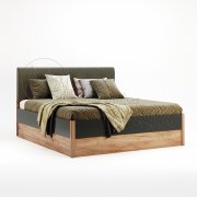 Рамона Кровать 1,6х2,0 (каркас) мягкая спинка с ящиками | Дуб Крафт - Мат Лава