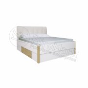 Флоренція Ліжко 1,8х2,0 (каркас) з шухлядами | Глянець білий - Дуб Сан Маріно