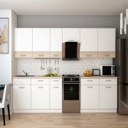 Кухня Лея 3.4 м Білий/Дуб Сонома ДСП 340х60х250
