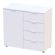 Комод Рон 1 1 фасад 4 шухляди Білий 80х38х81