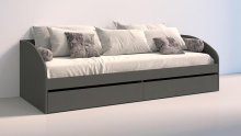 Кровать односпальная с ящиками "Брайт" 835 x 2032 x 600 h . Антрацит